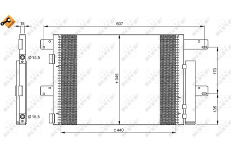 Радиатор кондиционера (Конденсатор) NRF 35896