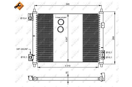 Радиатор кондиционера (Конденсатор) NRF 35926