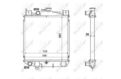 Радиатор охлаждения двигателя NRF 53350