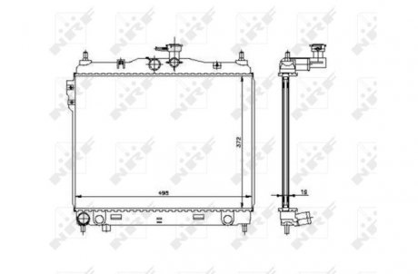 Радіатор охолодження Hyundai Getz 1.1-1.6 02-10 NRF 53361 (фото 1)