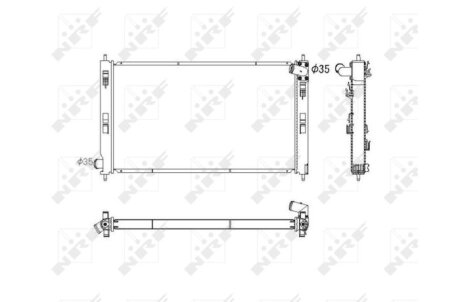 Радиатор охлаждения двигателя NRF 53753