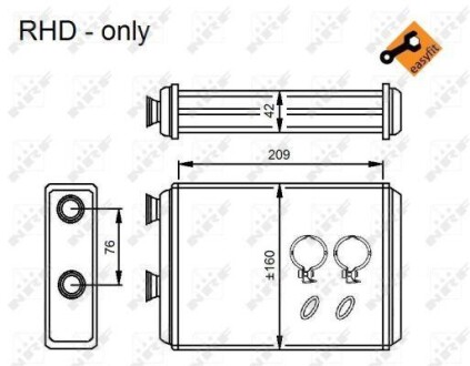 Радиатор отопителя салона NRF 54224