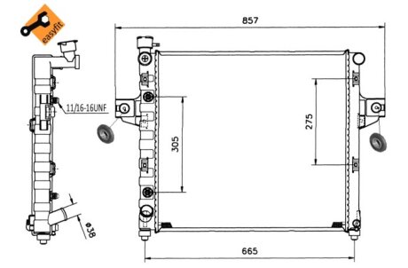 Радиатор охлаждения двигателя NRF 58112