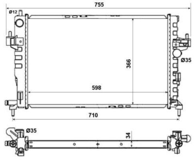 Радиатор охлаждения двигателя NRF 58282