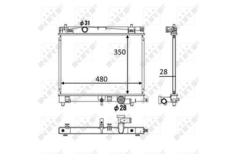 Радиатор охлаждения двигателя NRF 58501