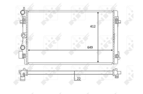 Радиатор охлаждения двигателя NRF 59056