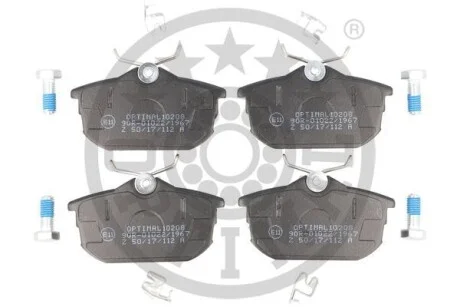 Тормозные колодки дисковые задние, комплект Optimal BP-10208