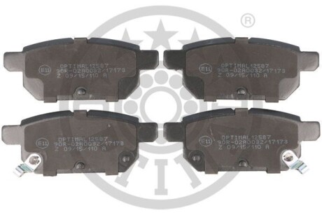 Тормозные колодки дисковые задние, комплект Optimal BP-12587