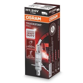 Лампа галогенная Truckstar Pro +100% 24В H1 70Вт +100% OSRAM 64155TSP