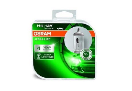 Лампа галогенная Ultra Life 12В H4 60/55Вт OSRAM 64193ULT-HCB