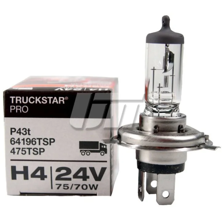 Лампа галогенная Osram Truckstar Pro +100% 24В H4 75/70Вт +100% OSRAM 64196TSP (фото 1)