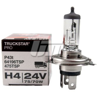 Лампа галогенная Truckstar Pro +100% 24В H4 75/70Вт +100% OSRAM 64196TSP