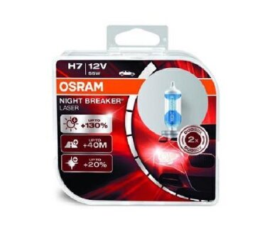 Лампа галогенная Night Breaker Laser +130% 12В H7 55Вт +130% OSRAM 64210NBL-HCB