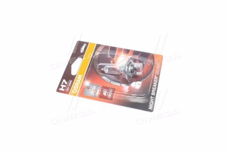 Лампа галогенная Night Breaker Silver +100% 12В H7 55Вт +100% OSRAM 64210NBS-01B