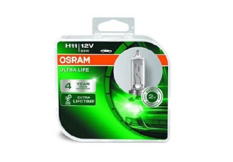 Лампа галогенная Ultra Life 12В H11 55Вт OSRAM 64211ULT-HCB