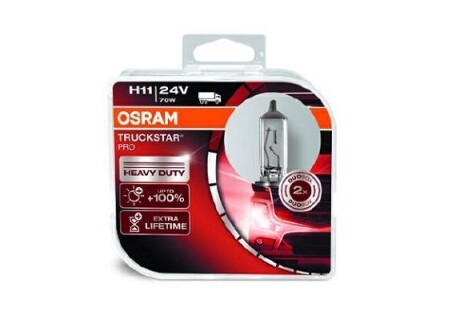 Лампа галогенная Truckstar Pro +100% 24В H11 70Вт +100% OSRAM 64216TSP-HCB