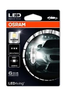 Лампа светодиодная LEDriving WarmWhite Festoon 31 12V SV8,5 OSRAM 6497WW 01B