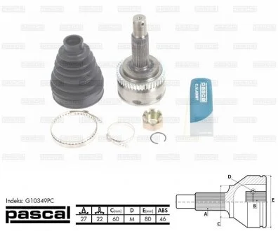 Шарнір привідного валу PASCAL G10349PC