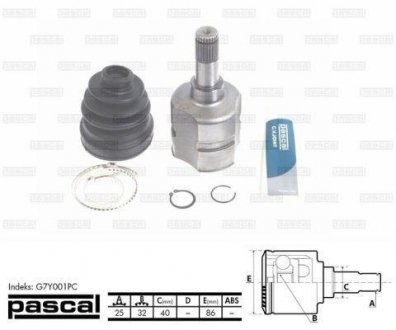 Шарнир приводного вала PASCAL G7Y001PC