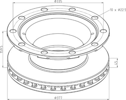 Диск тормозной PE AUTOMOTIVE 046.379-00A