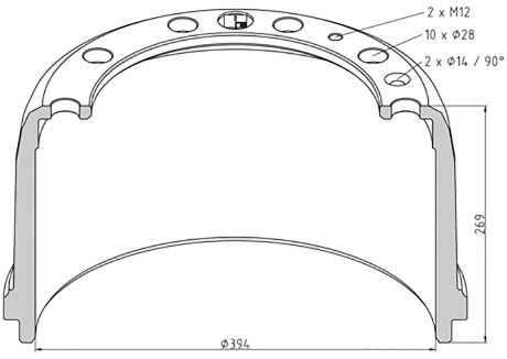 Тормозной барабан PE AUTOMOTIVE 146.069-00A