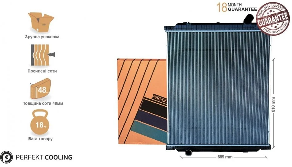 Радіатор без рами [perfekt cooling] Renault Premium 5001858494 Perfekt-cooling 111-RV8494-01 (фото 1)