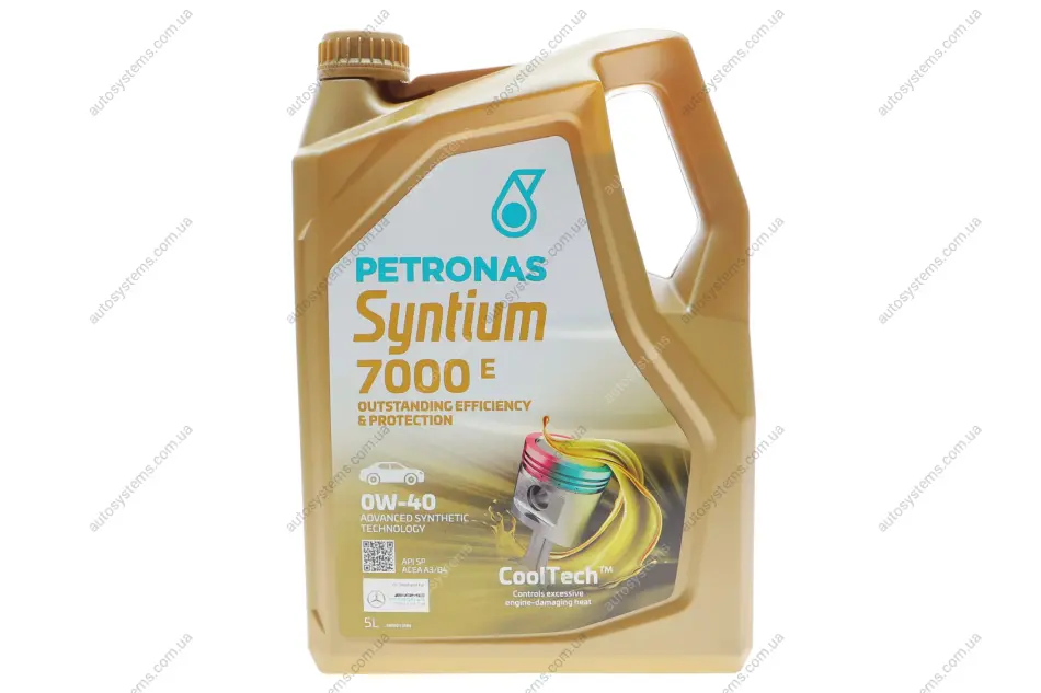 Олива 0W40 SYNTIUM 7000 E (5L) (MB 229.5/MB 229.3/VW 502.00/505.00/LL-01/RN0710/Ford WSS-M2C937-A) Petronas 70722M12EU (фото 1)