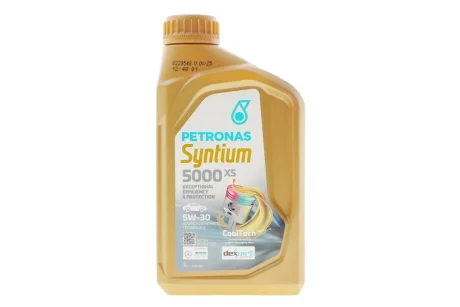 Олива 5W30 SYNTIUM 5000 XS (1L) GM Dexos 2 (API SN/ACEA C2/C3) Petronas 70956E18EU