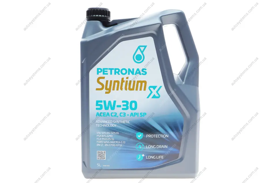 Олива 5W30 SYNTIUM X (5L) (FORD WSS-M2C913-C/FORD WSS-M2C913-D/VW 505.00/505.01) (ACEA C2/C3) Petronas 70982M12EU (фото 1)