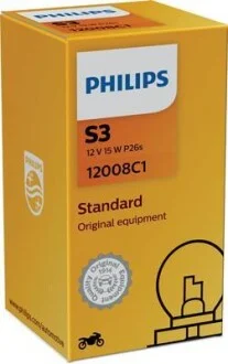 Лампа галогенная 12В S3 15Вт PHILIPS 12008C1