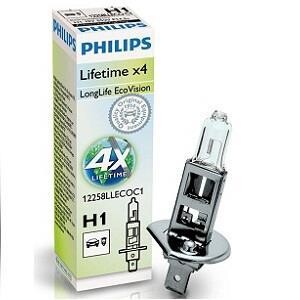 Лампа галогенная Longlife Ecovision 12В H1 55Вт PHILIPS 12258LLECOC1