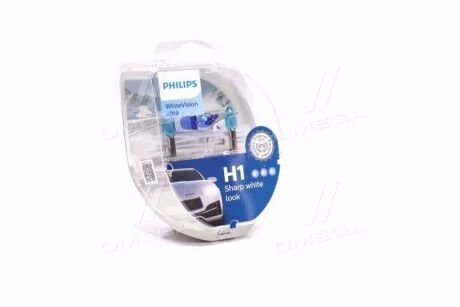 Лампа галогенная Whitevision Ultra 12В H1 55Вт PHILIPS 12258WVUSM