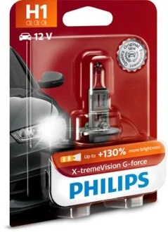 Лампа галогенная X-Tremevision G-Force 12В H1 55Вт PHILIPS 12258XVGB1