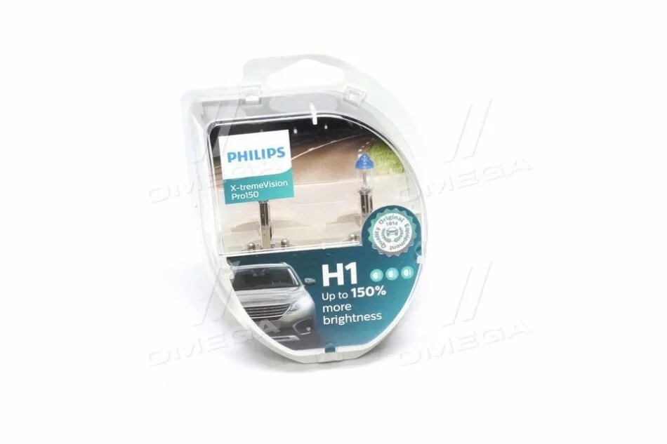 Лампа галогенная Philips X-Tremevision +150% 12В H1 55Вт +150% PHILIPS 12258XVPS2 (фото 1)