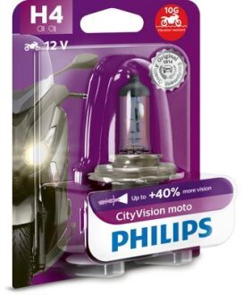 Лампа галогенная Cityvision +40% 12В H4 60/55Вт +40% PHILIPS 12342CTVBW