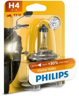 Лампа галогенная Vision +30% 12В H4 60/55Вт +30% PHILIPS 12342PRBW