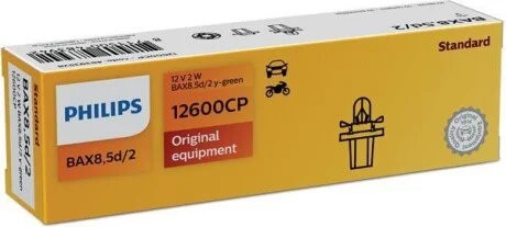 Лампочка накаливания BAX 12V 2W PHILIPS 12600CP