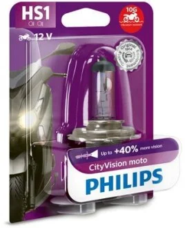 Лампа галогенная Cityvision +40% 12В HS1 35/35Вт +40% PHILIPS 12636CTVBW