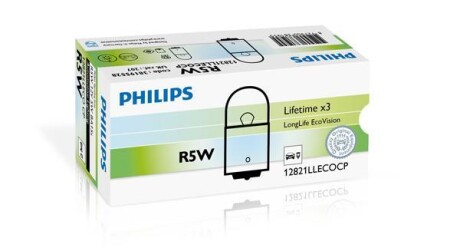 Лампа накаливания R5W 12V 5W PHILIPS 12821LLECOCP