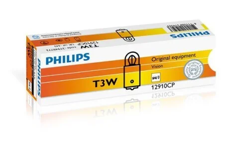 Лампа накаливания T3W 12V 3W PHILIPS 12910CP