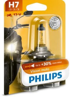 Лампа галогенная Vision +30% 12В H7 55Вт +30% PHILIPS 12972PRBW (фото 1)