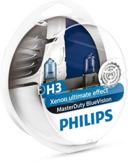 Лампа галогенная Masterduty Bluevision 24В H3 70Вт PHILIPS 13336MDBVS2