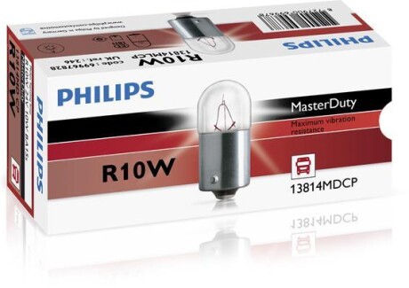 Лампа накаливания R10W 24V 10W PHILIPS 13814MDCP