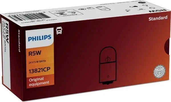 Лампа 24V R5W24V 5W BA15s (пр-во Philips) PHILIPS 13821CP (фото 1)