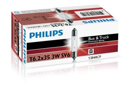 Лампа накаливания T6.2 24V 3W PHILIPS 13848CP