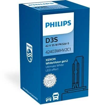 Лампа ксеноновая Philips WhiteVision D3S 42V 35W PHILIPS 42403WHV2C1 (фото 1)