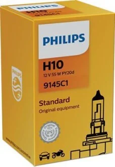 Лампа галогенная Standard 12В H10 42Вт PHILIPS 9145C1