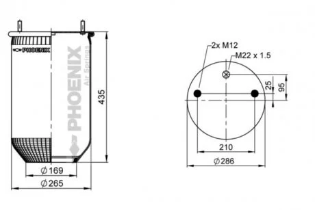 Ресора пневматическая PHOENIX 1D28A-10NP