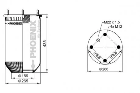 Ресора пневматическая PHOENIX 1D28A-5NP