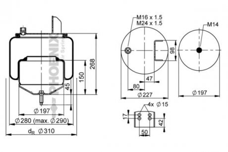 Ресора пневматична PHOENIX 1DF20E-1